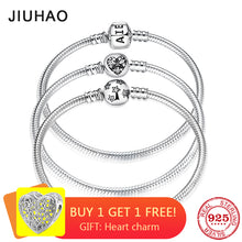 Load image into Gallery viewer, New 925 Sterling Silver Bracelets Round shape Snake Chain For Womens Accessories Fashion Jewelry Valentine's Mother's Day gift
