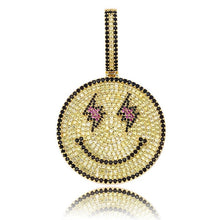 Load image into Gallery viewer, TOPGRILLZ New Smiling Face Emoji Pendant With Tennis Chain Gold Silver Bling Cubic Zircon Men's Hip hop Necklace Jewelry Gifts