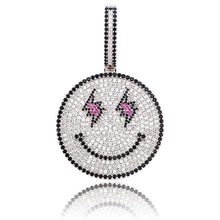 Load image into Gallery viewer, TOPGRILLZ New Smiling Face Emoji Pendant With Tennis Chain Gold Silver Bling Cubic Zircon Men's Hip hop Necklace Jewelry Gifts