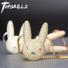 Load image into Gallery viewer, TOPGRILLZ Miami Bad Bunny Pendant Necklace Iced Out AAA Cubic Zirconia Bling Men's Women Hip hop Rock Jewelry