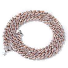 Load image into Gallery viewer, UWIN 9mm Iced Out Women Choker Necklace Silver /rose Gold Cuban Link With White &amp;Pink Cubic Zirconia Chain Jewelry