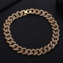 Load image into Gallery viewer, Accking Full  CZ Statement Cuban Link Chain Choker Necklace adjust for Man or Women Bijoux Wholesale free shipping