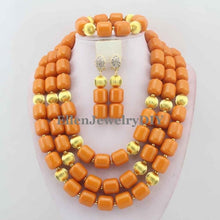 Load image into Gallery viewer, Nigerian Wedding African Coral Beads Jewelry Set African Costume Jewelry Sets Coral Beads Free Shipping W11635