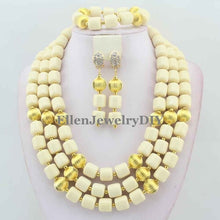 Load image into Gallery viewer, Nigerian Wedding African Coral Beads Jewelry Set African Costume Jewelry Sets Coral Beads Free Shipping W11635