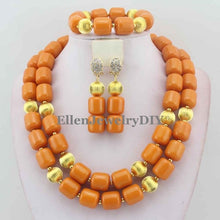 Load image into Gallery viewer, Nigerian Wedding African Coral Beads Jewelry Set African Costume Jewelry Sets Coral Beads Free Shipping W11635