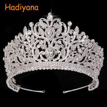 Load image into Gallery viewer, Crown Hadiyana Hair Jewelry Vintage Totem Big Tiaras And Crowns AAA CZ Luxury Rhinestone Wedding Hair Accessories BC3801 Bijoux